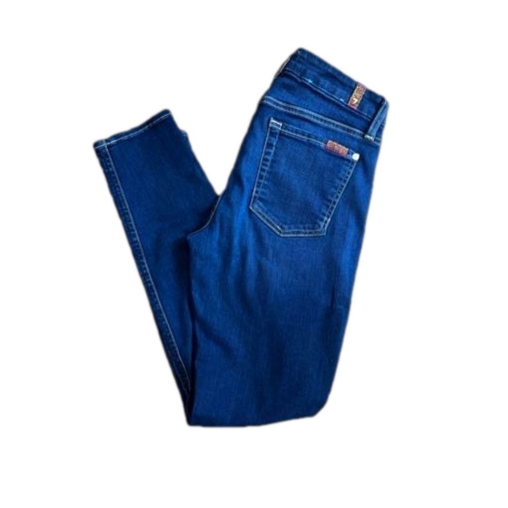 7 For All Mankind Distressed b(air) the ankle skinny jeans size 27 Women - Picture 6 of 14